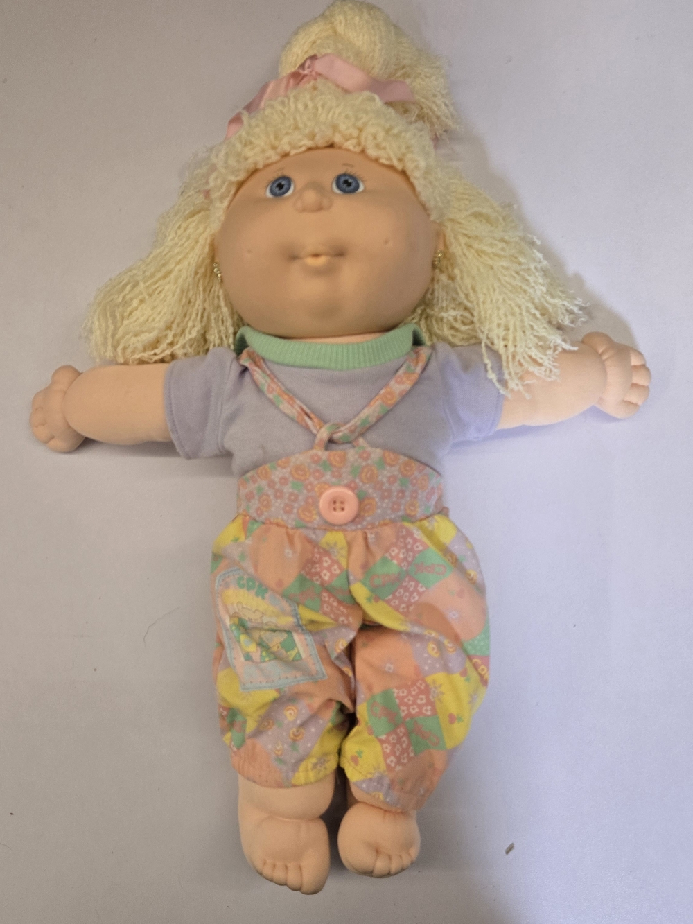 Vtg Coleco Cabbage Patch Kid #4 Paci Face KS Factory Thailand Blonde Blue Eyes